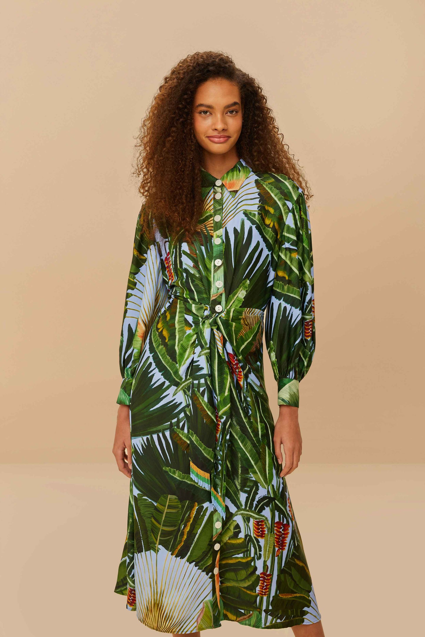 Amazonia Forest Blue Midi Dress