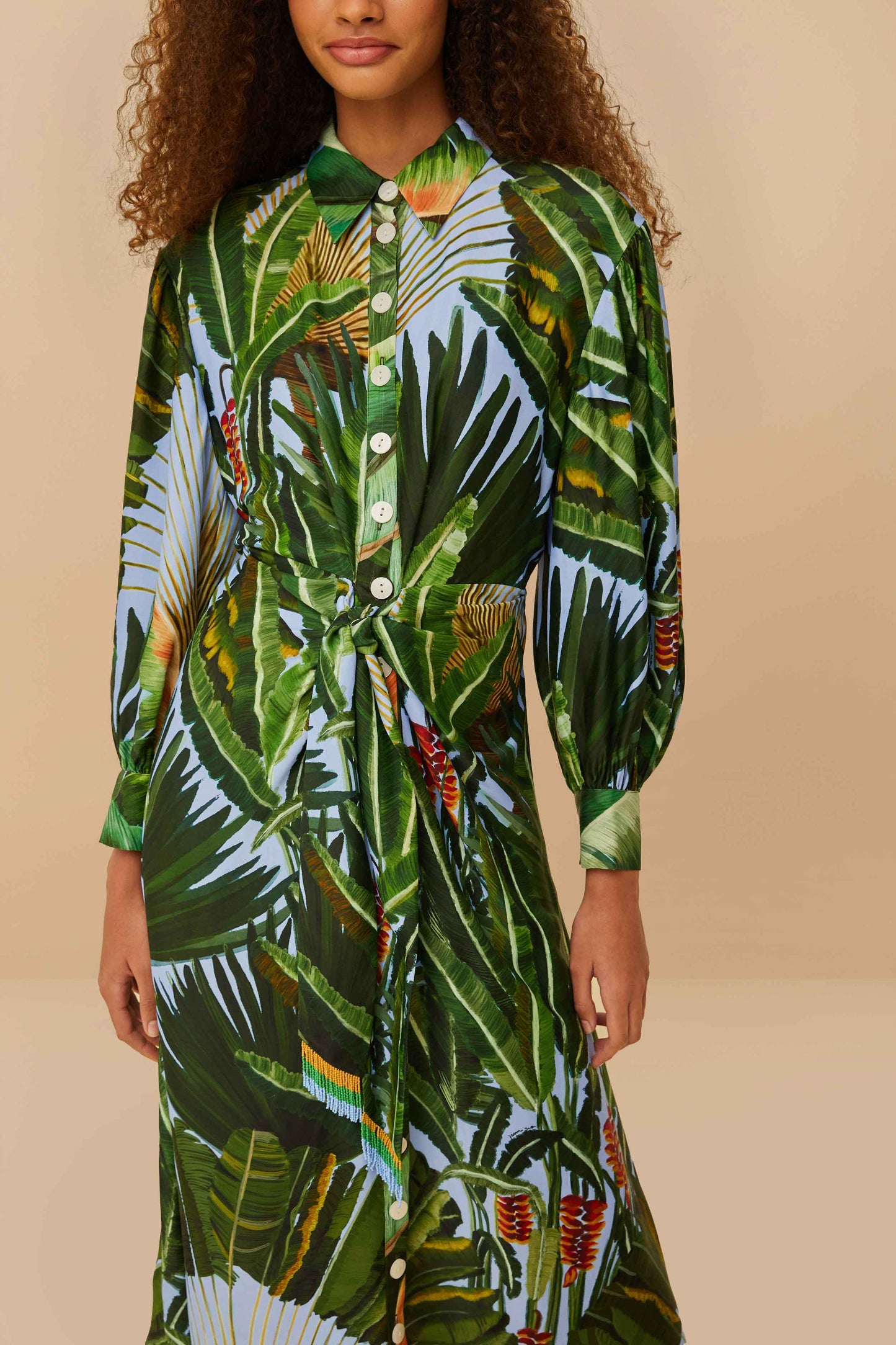 Amazonia Forest Blue Midi Dress