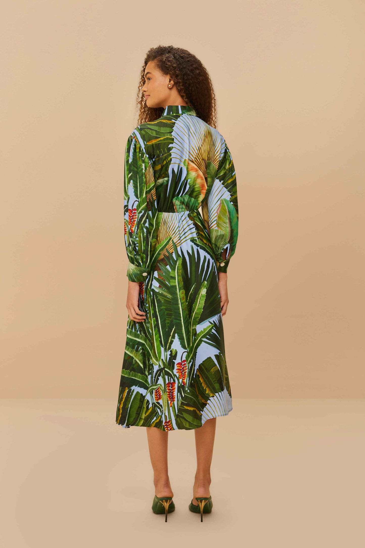 Amazonia Forest Blue Midi Dress