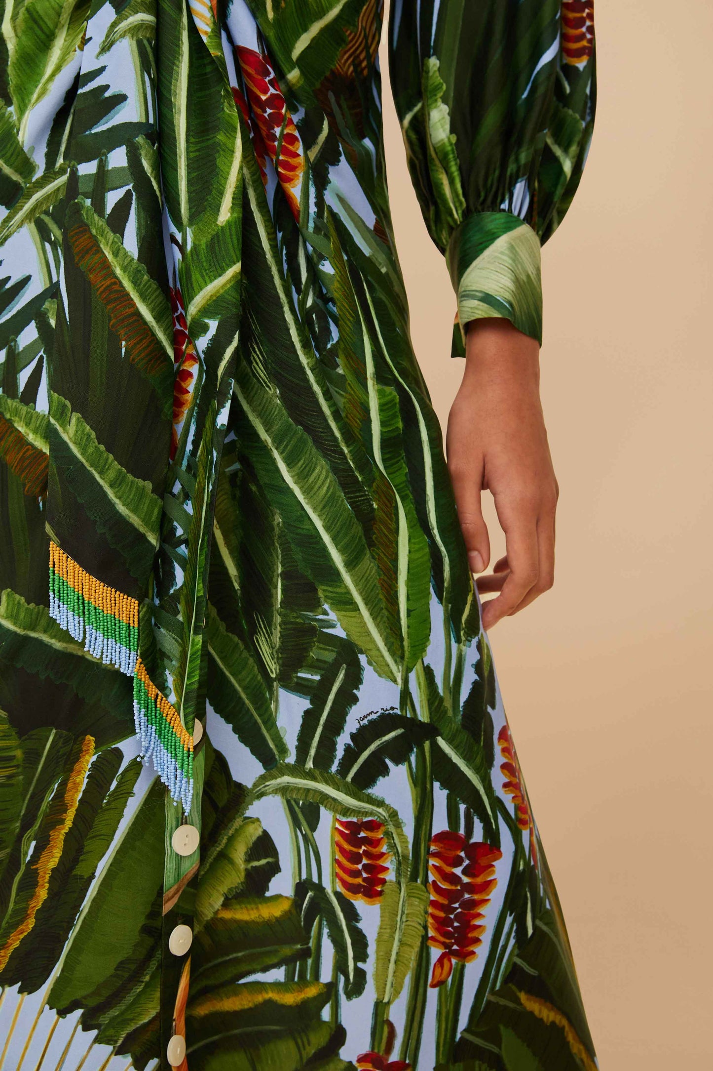 Amazonia Forest Blue Midi Dress