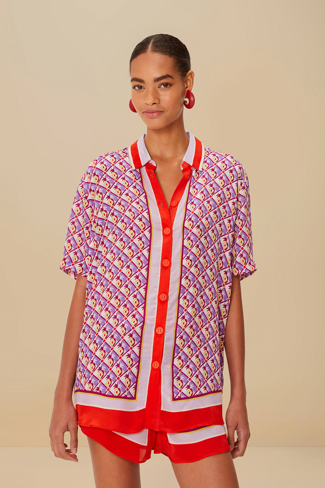 Graphic Pineapple Scarf Multicolor Shirt