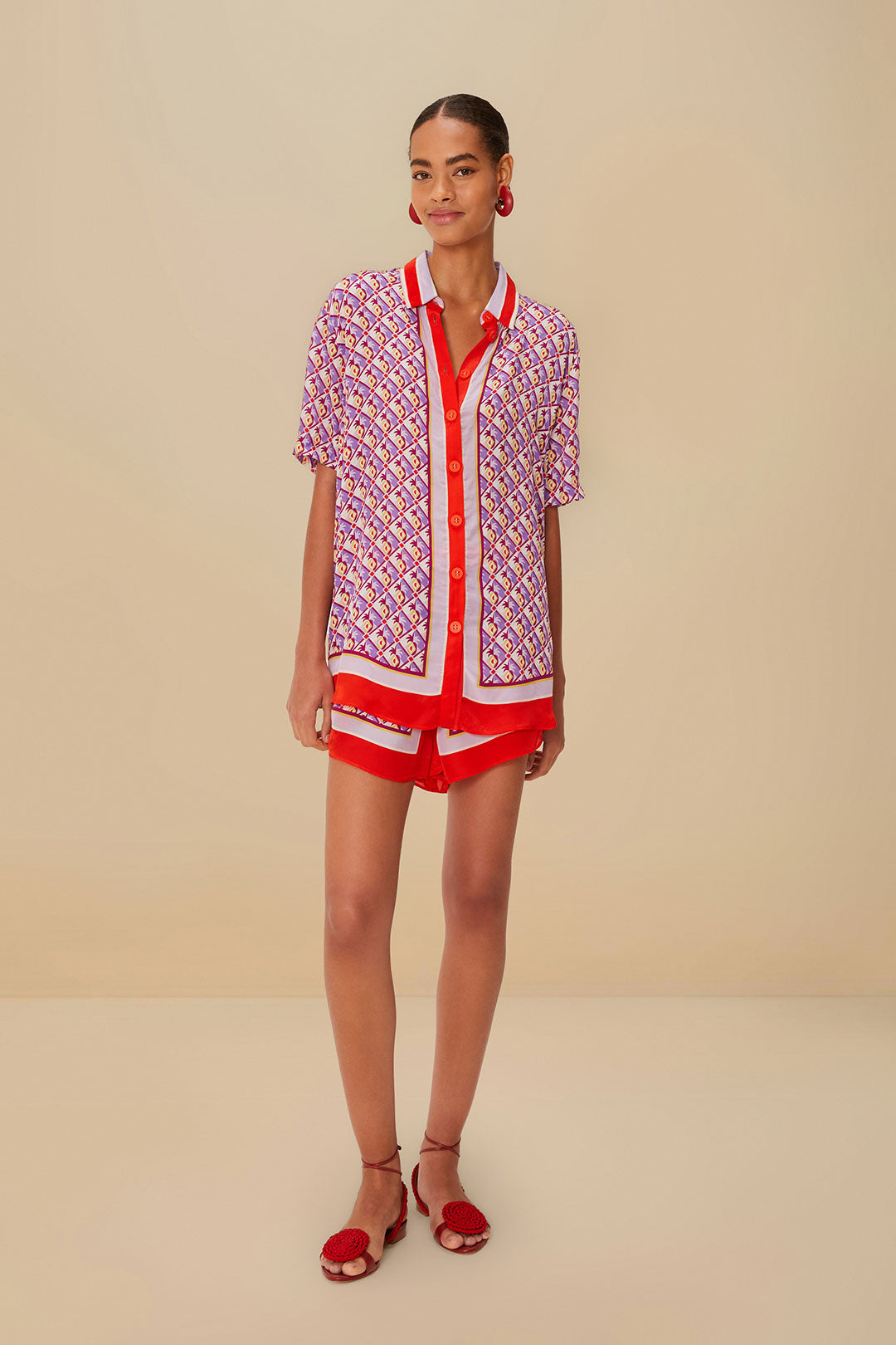 Graphic Pineapple Scarf Multicolor Shirt