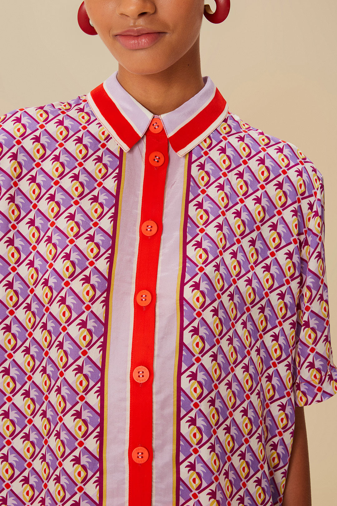 Graphic Pineapple Scarf Multicolor Shirt