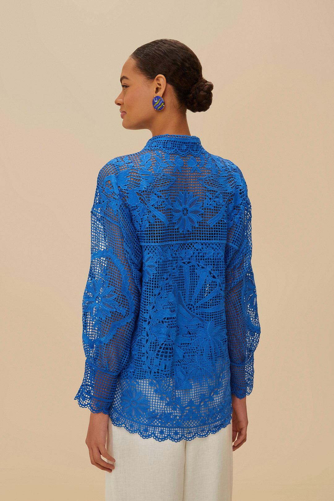 Landscape Guipure Blue Shirt