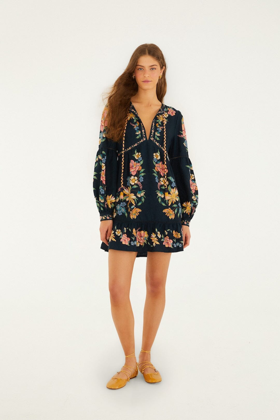 Maira Floral Dark Blue Mini Dress