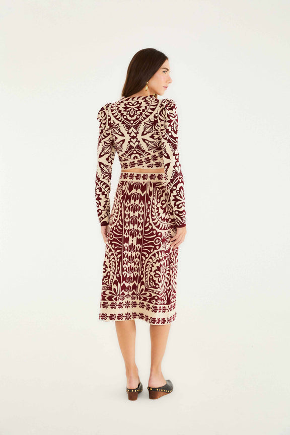 Pineapple Love Knit Midi Skirt