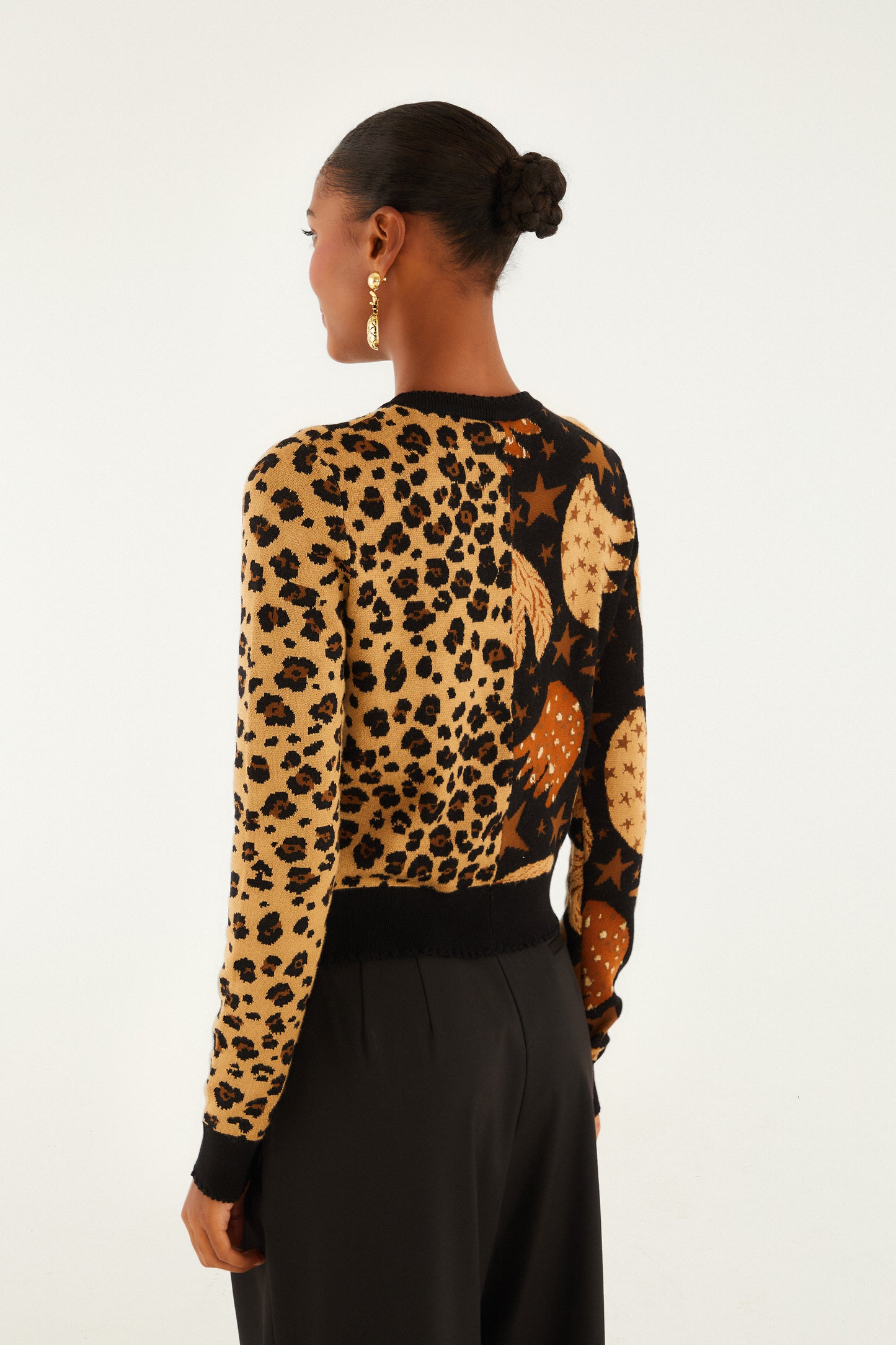 Banana Leopard Mixed Cardigan