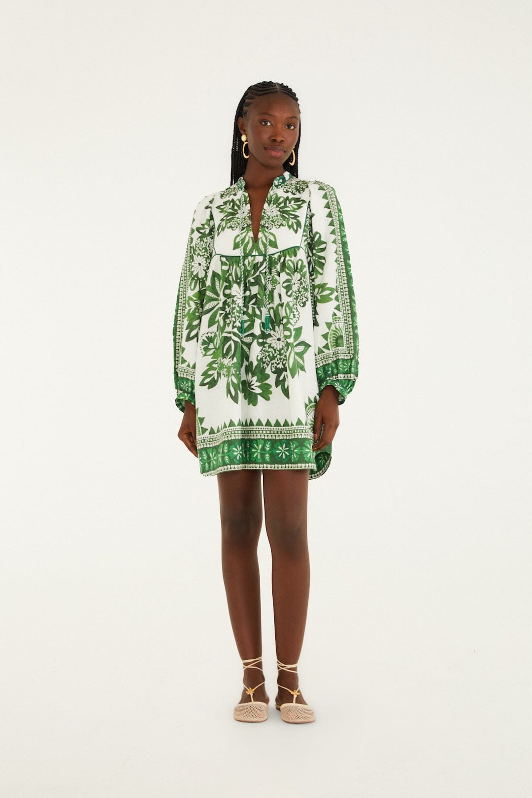 Green Flora Tapestry Lenzing™ Ecovero™ Euroflax™ Mini Dress
