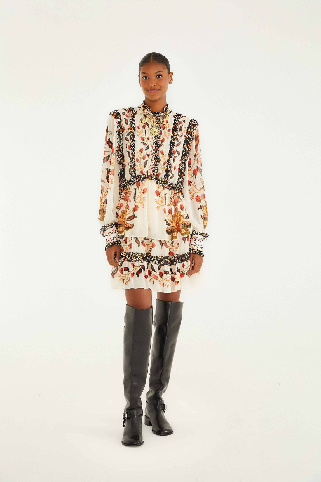 Berry Garden Cream Mini Dress