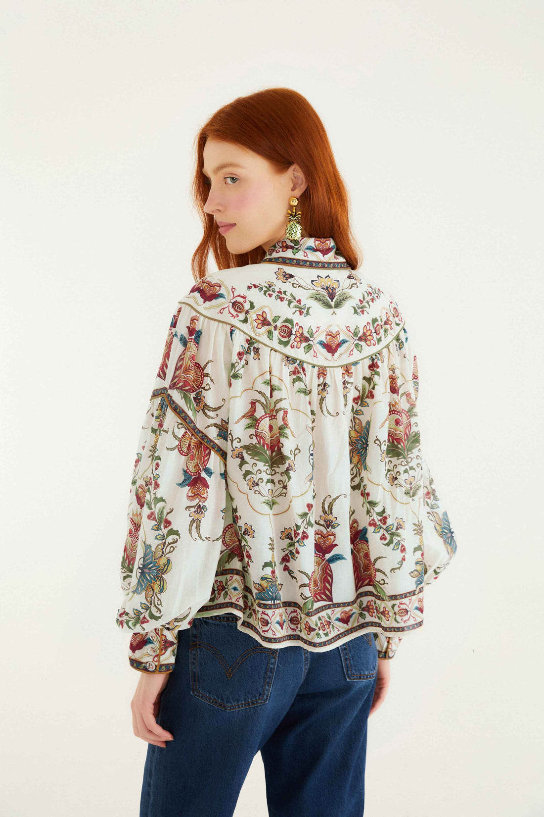 Majestic Hearts Cream Blouse