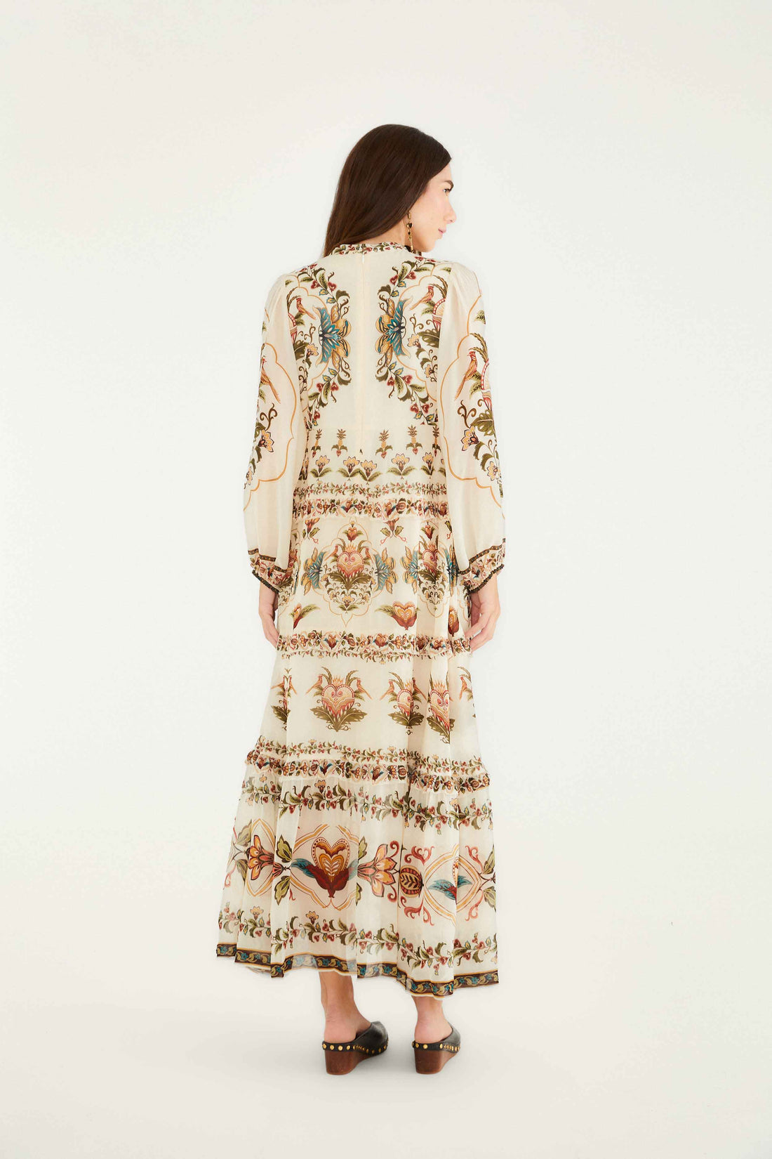 Majestic Hearts Cream Maxi Dress