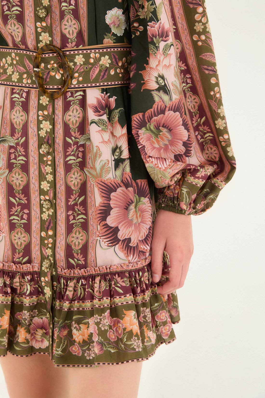 Flowering Garden Tree Green Mini Dress