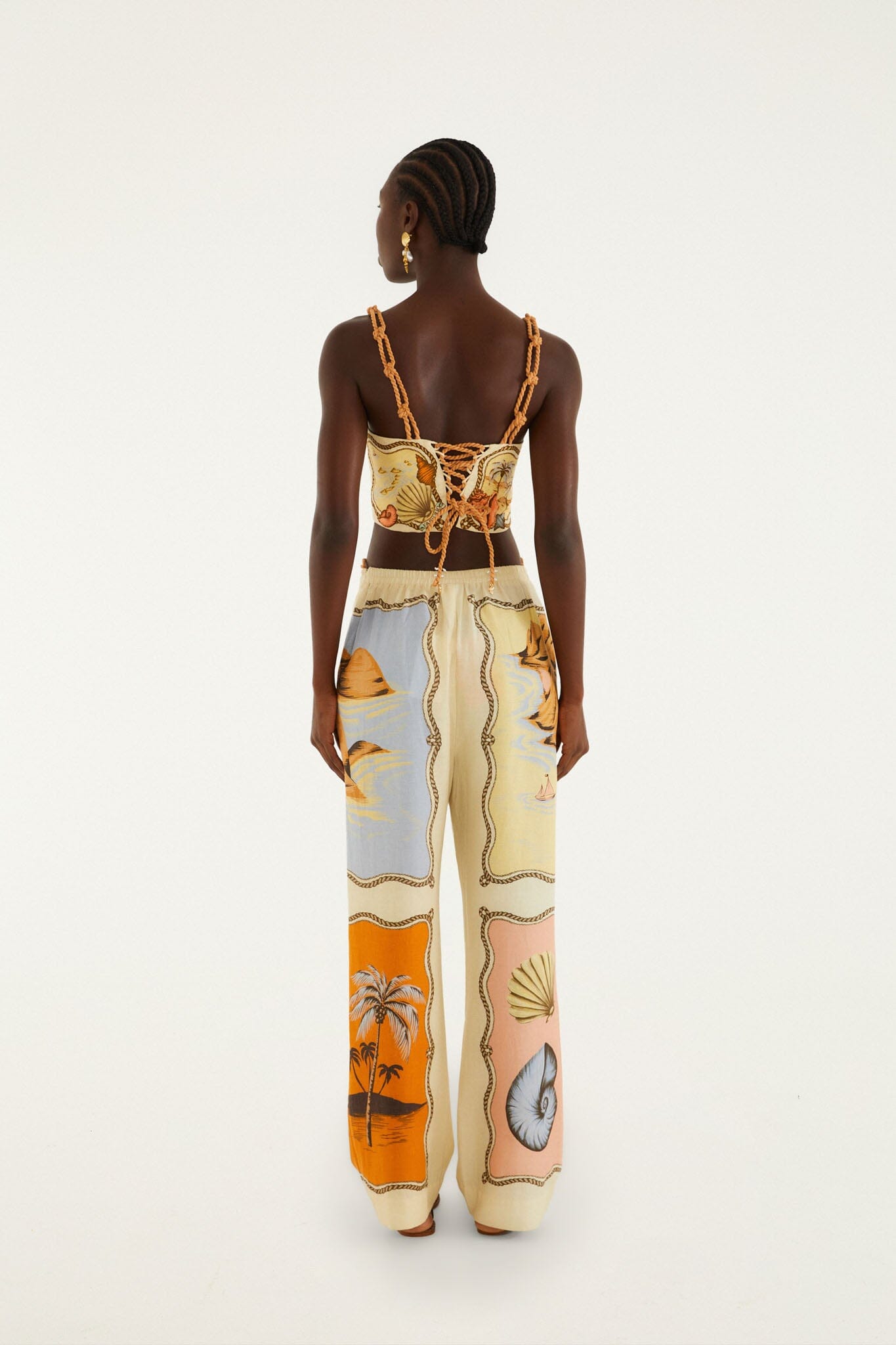 Multicolor Rio Souvenir Scarves Rope Detail Pants