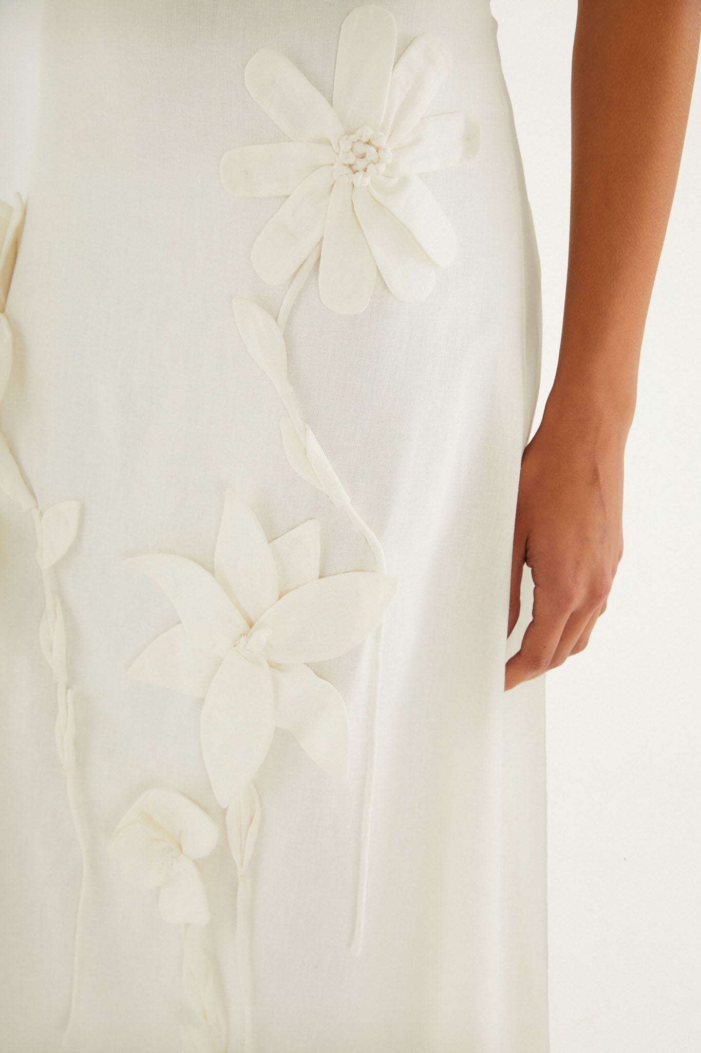 Off-White 3d Flowers Midi Skirt