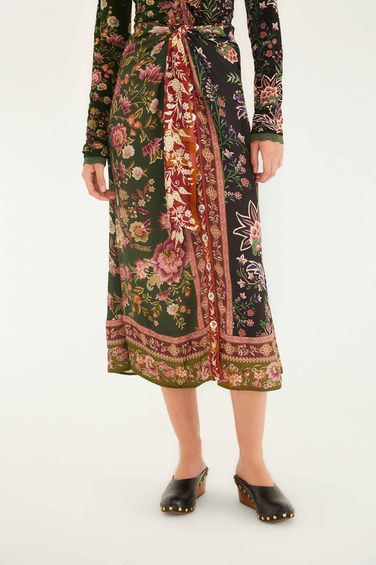 مختلط Winter Garden Lenzing ™ Ecovero ™ Viscose Midi Skirt