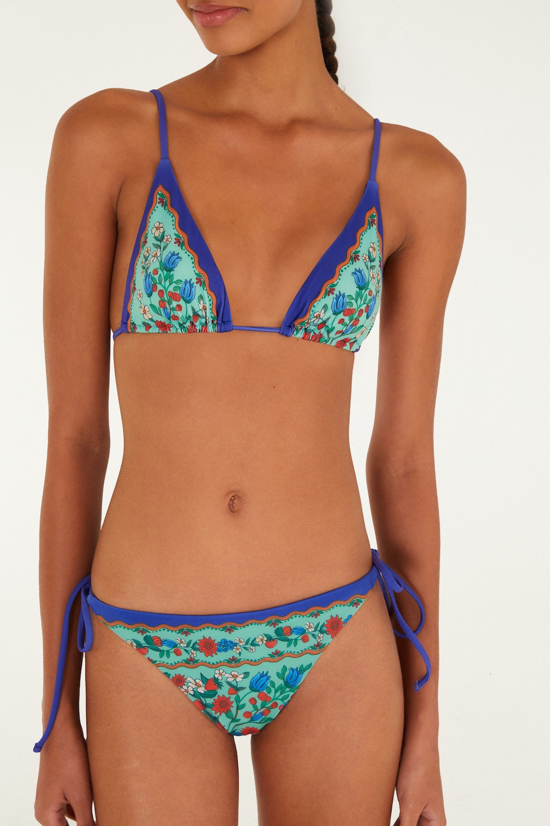 Soft Yellow Arabesc Tie Side Bikini Bottom