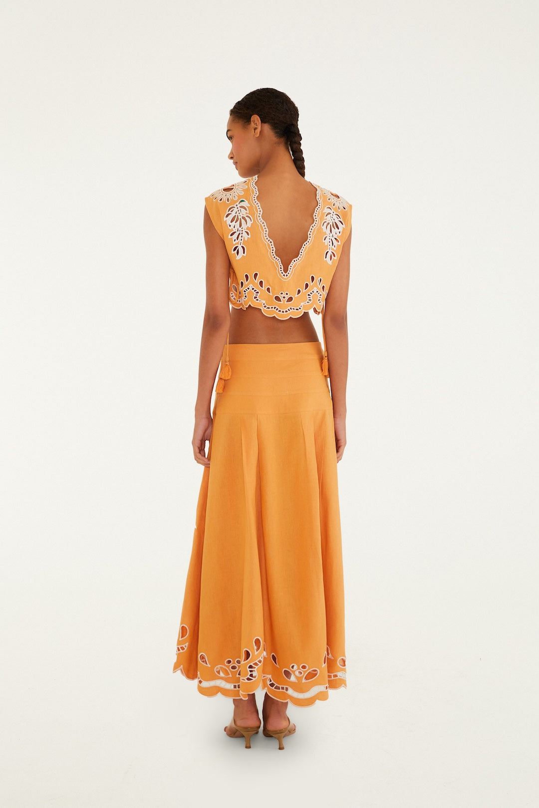 Camel Tropi Embroidery Skirt