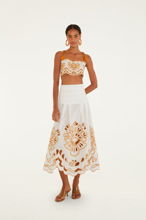 Off-White Tropi Embroidery Skirt