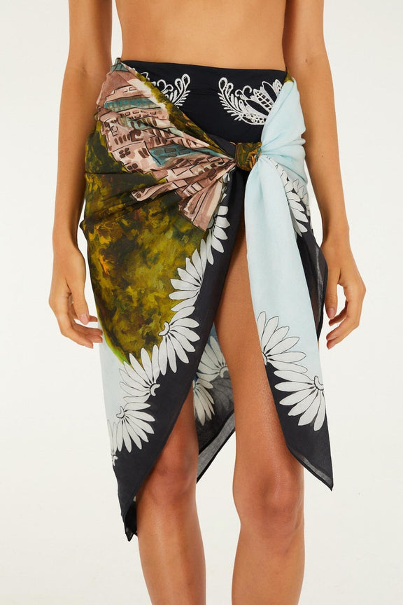 Multicolored Copacabana Beach Sarong
