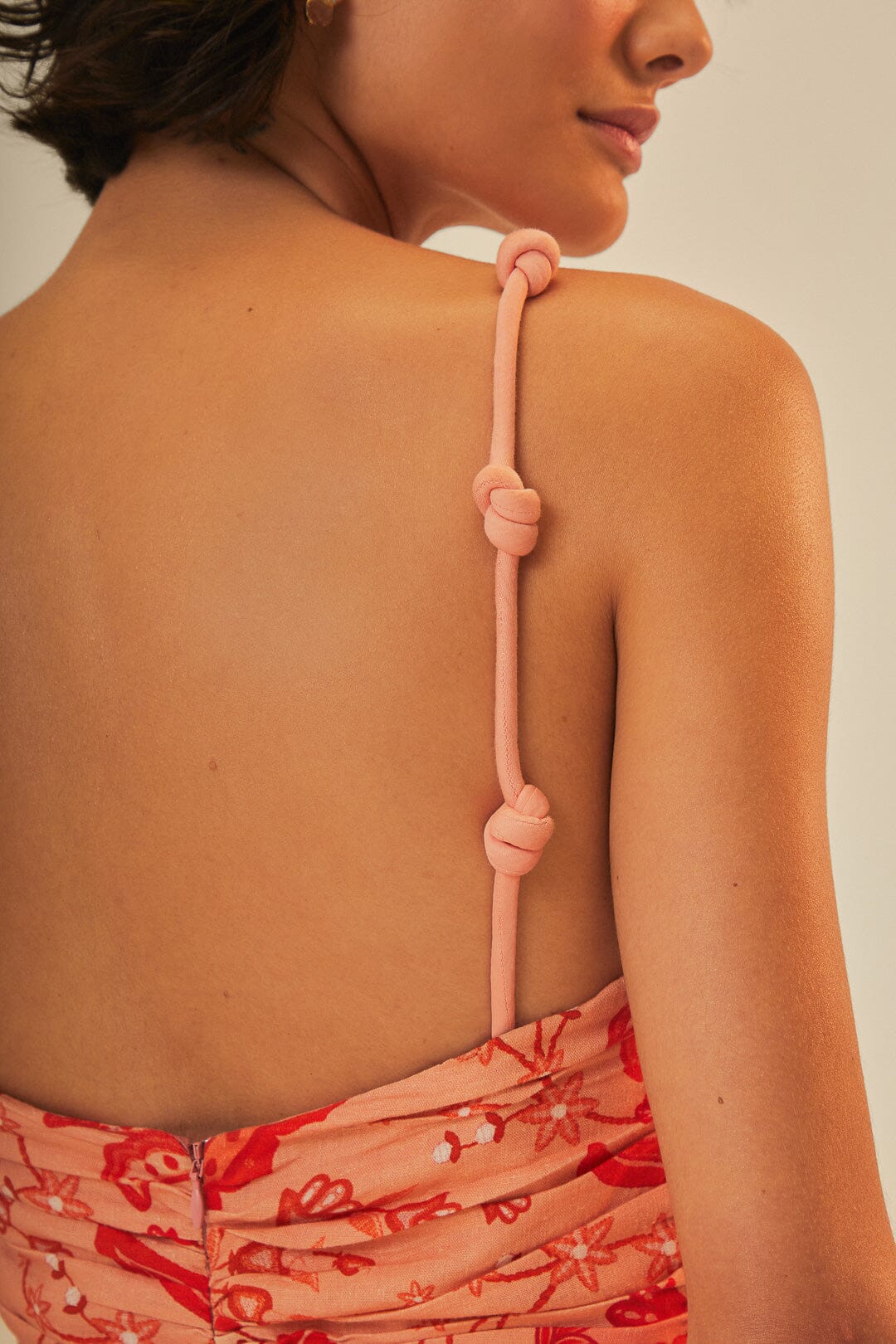 FARM Rio model wearing the Jaipur Red Crossed Over Maxi Dress