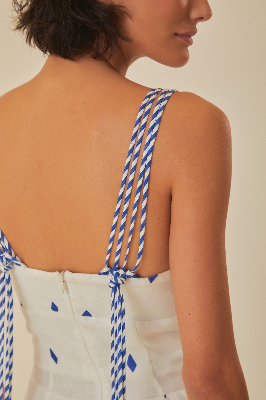 FARM Rio model wearing the Graphic Fishes Off-White Maxi Dress