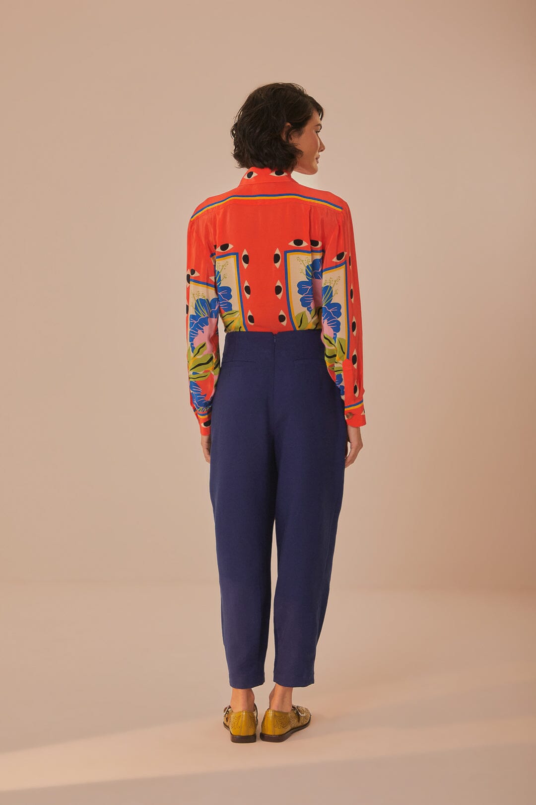 FARM Rio model wearing the Navy Blue High Waisted Pants