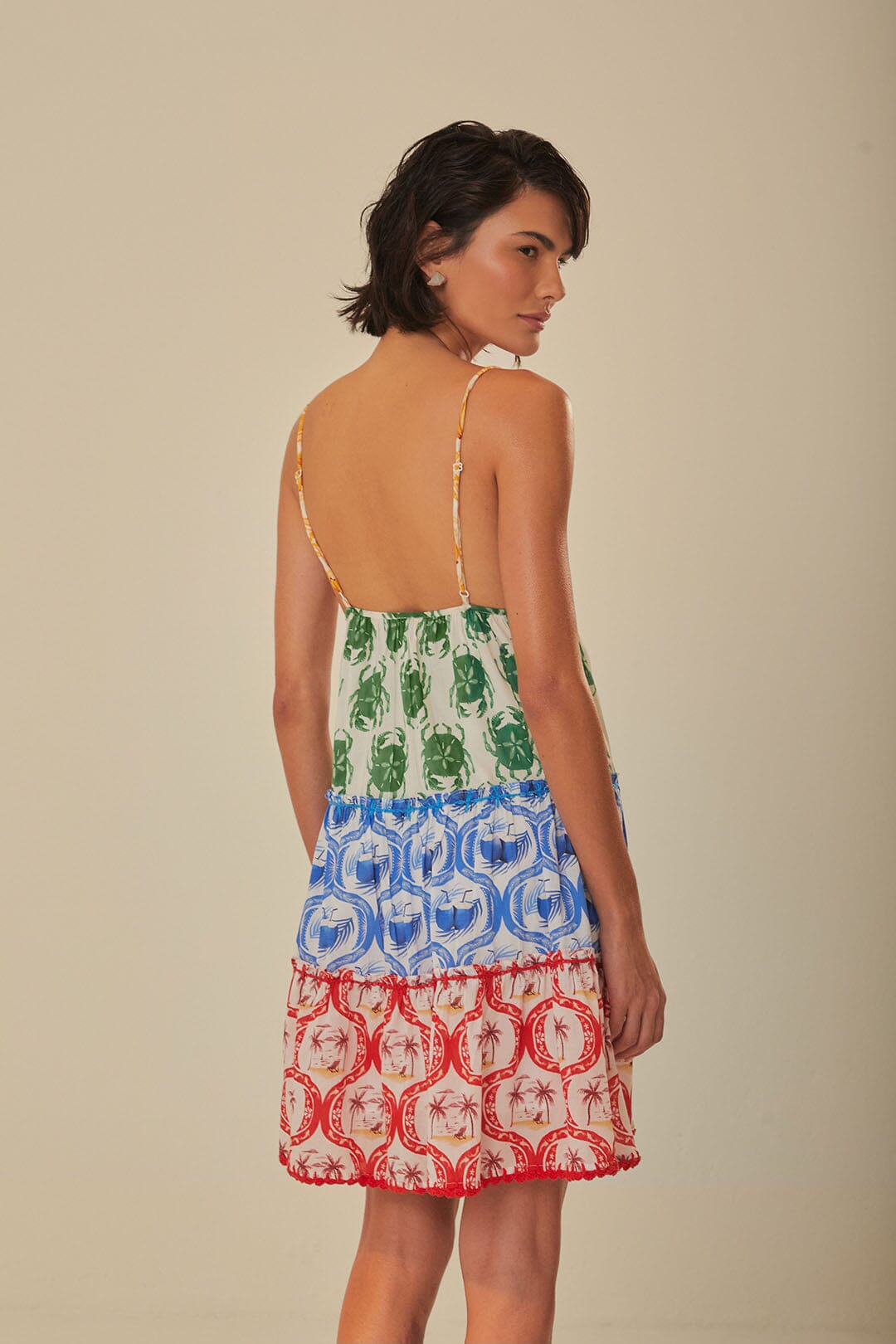 FARM Rio model wearing the Summer Mix Mini Dress