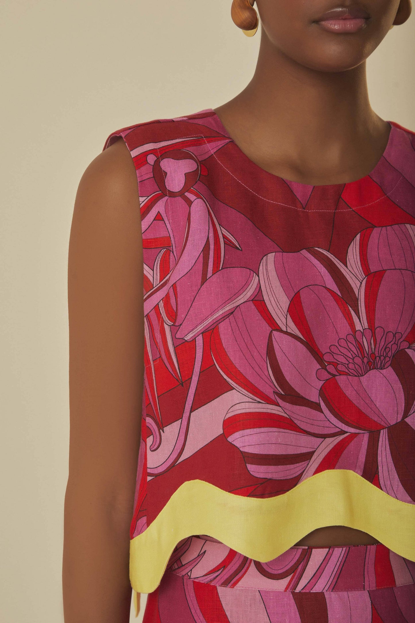 FARM Rio model wearing the Endless Summer Red Cropped Top