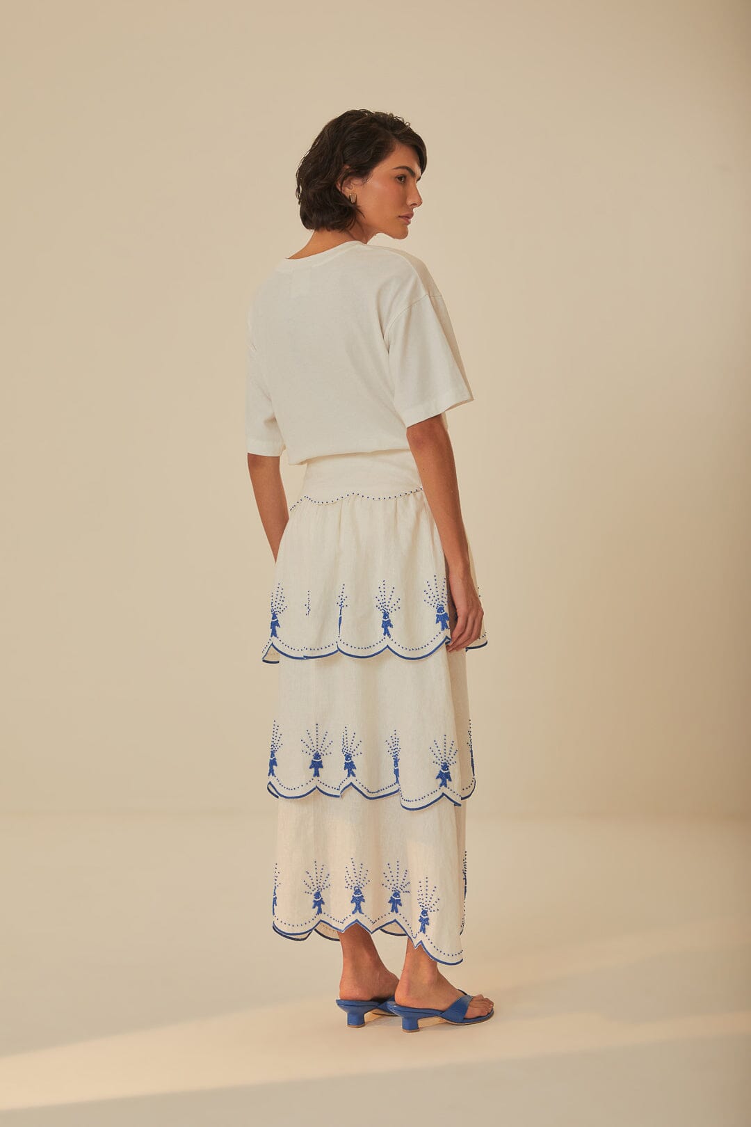 FARM Rio model wearing the Sea Of Fish Midi Skirt