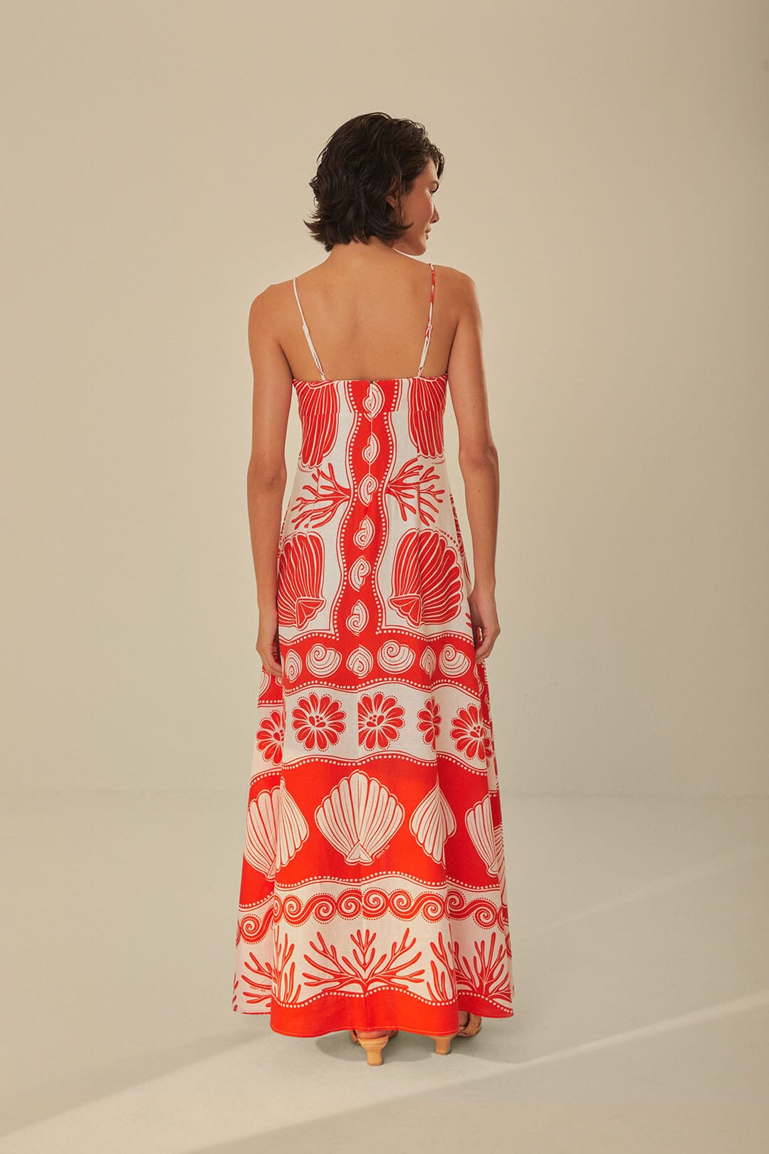 FARM Rio model wearing the Ainika Shell White Maxi Dress