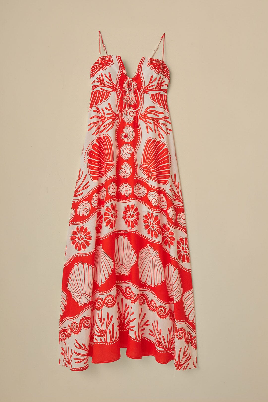 FARM Rio model wearing the Ainika Shell White Maxi Dress