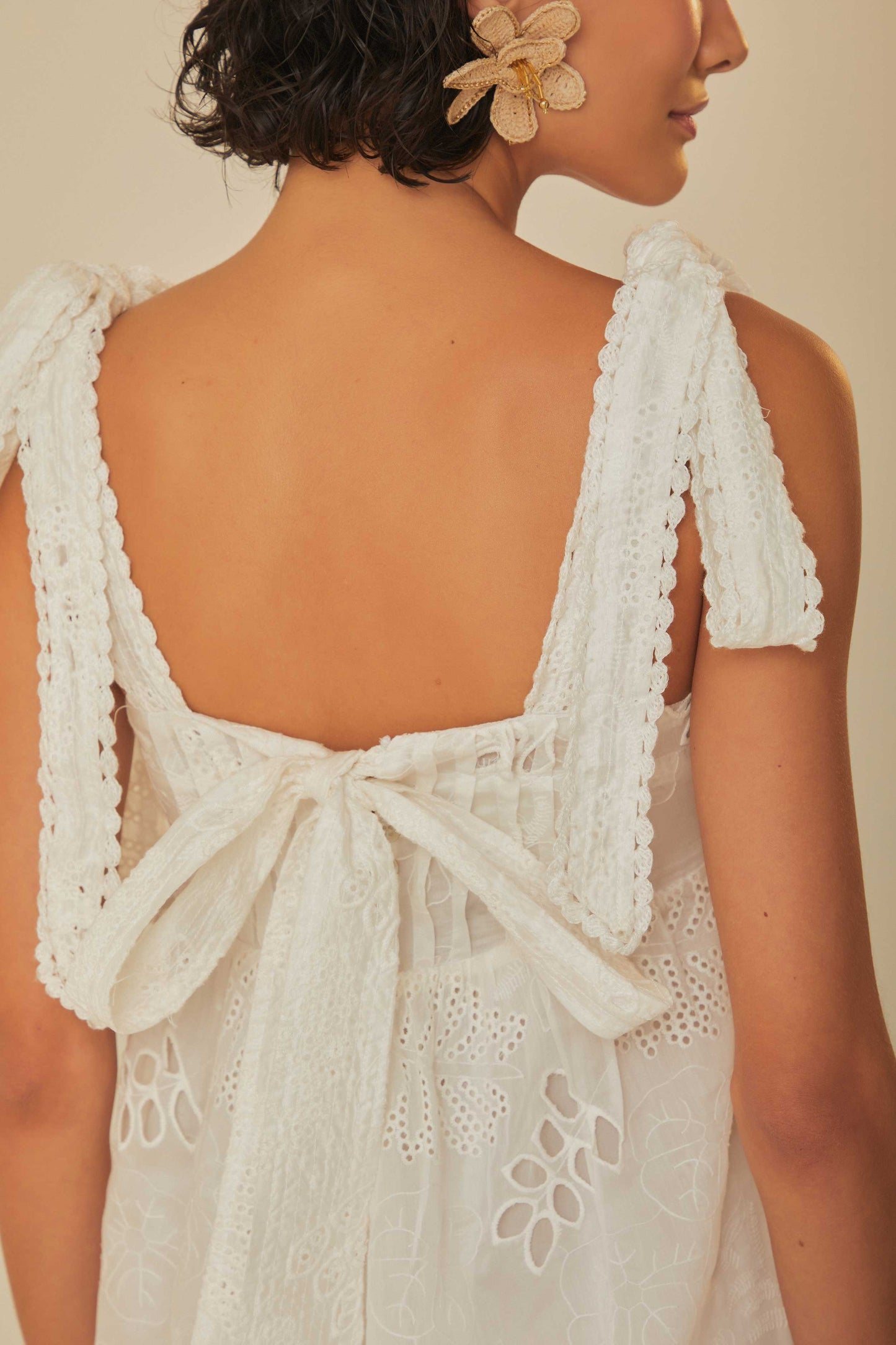 FARM Rio model wearing the Off-White Midi Dress