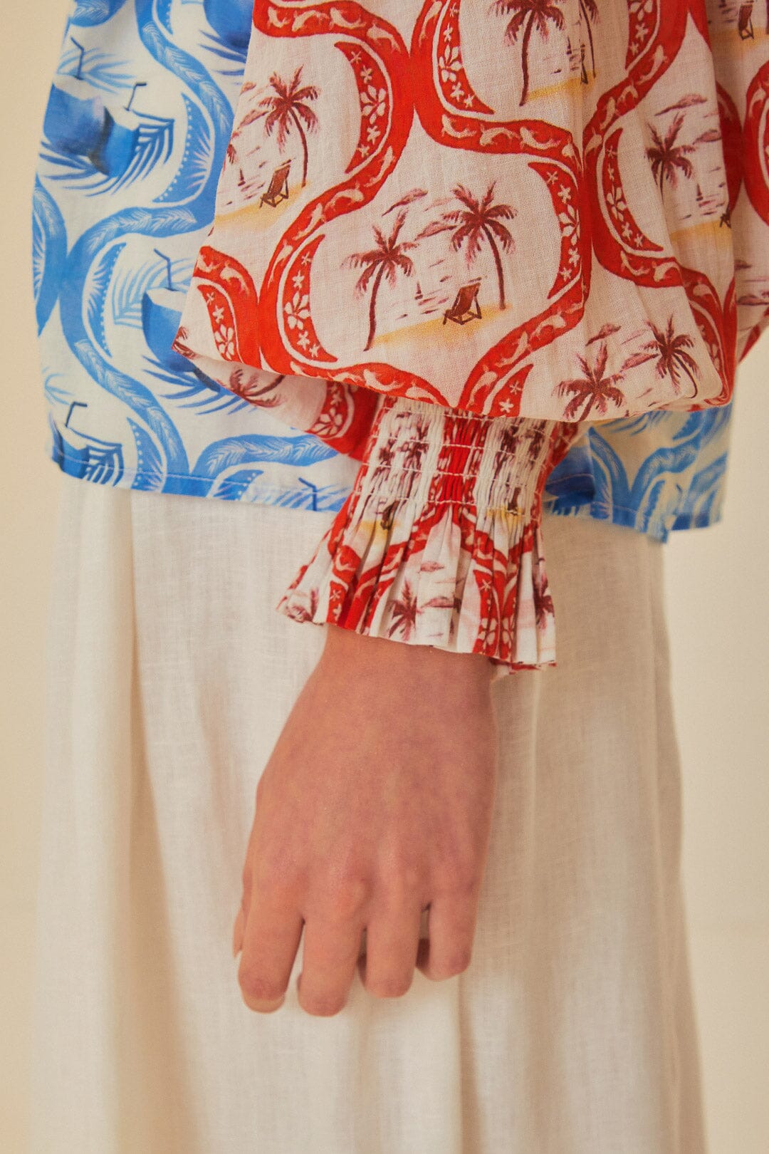 FARM Rio model wearing the Summer Mix Multicolor Blouse