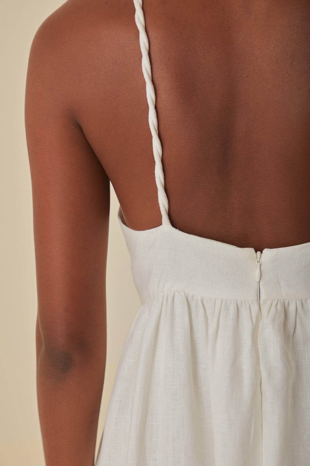 FARM Rio model wearing the Coconut Tree Embroidered Maxi Dress