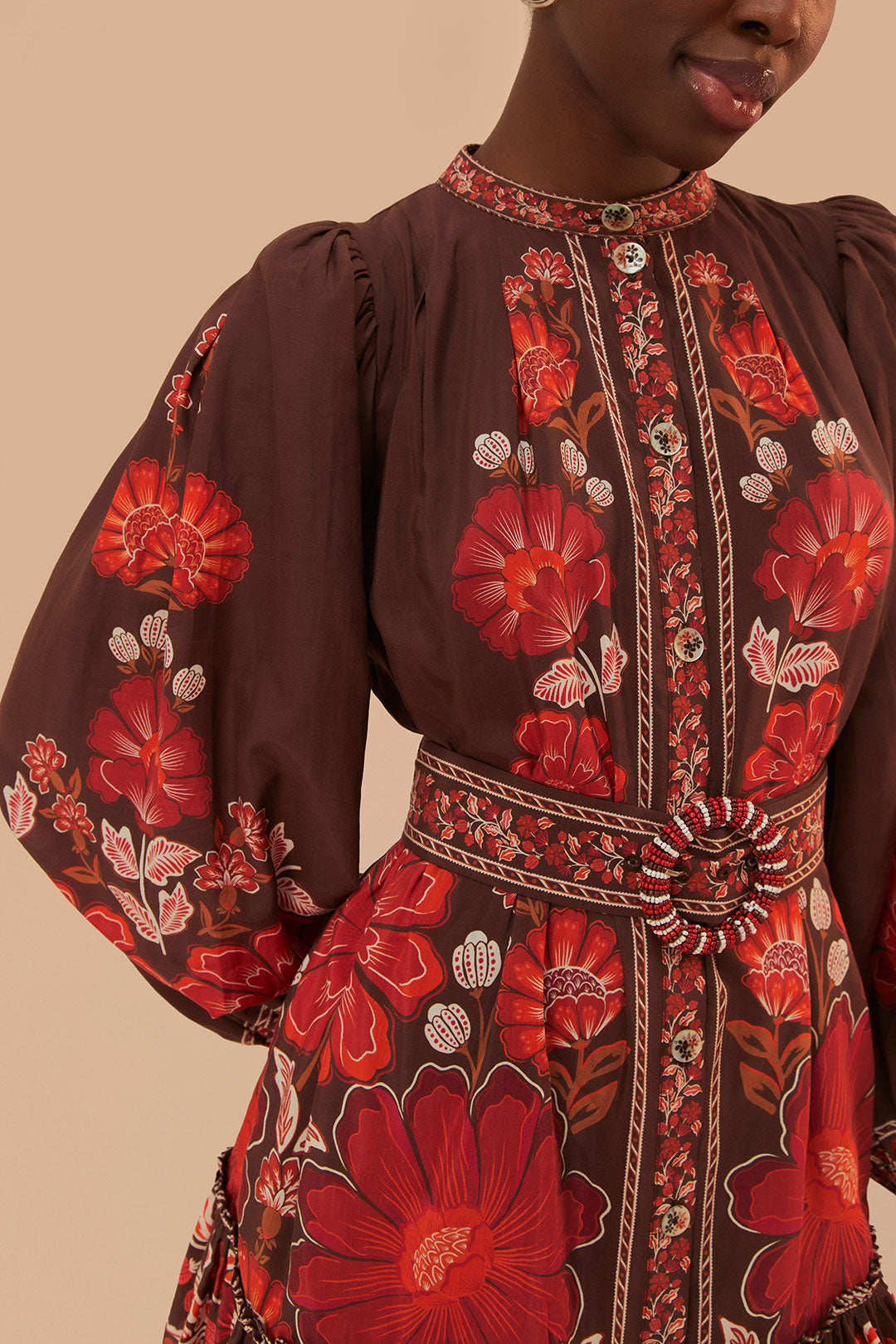 Gigi Tapestry Brown Mini Dress