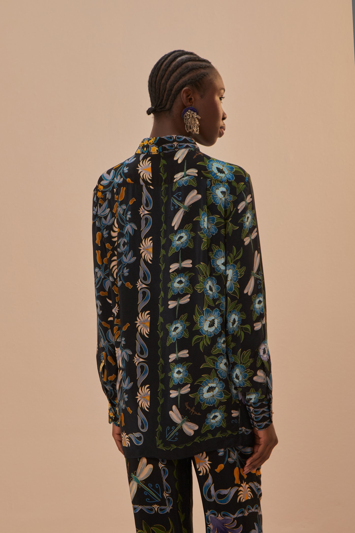Winter Garden Black Pajama Shirt