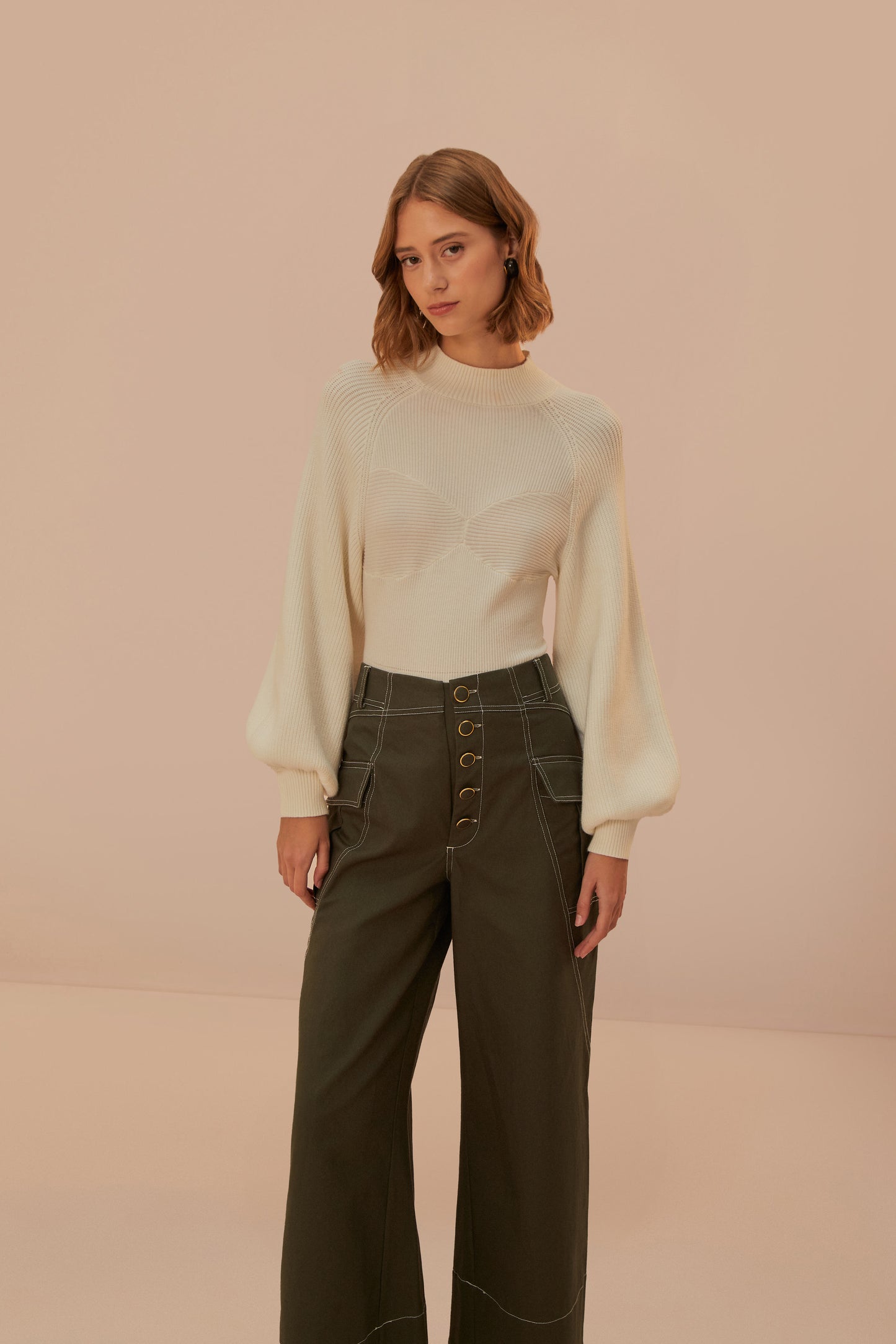 Dark Green Low Waisted Pocket Pants