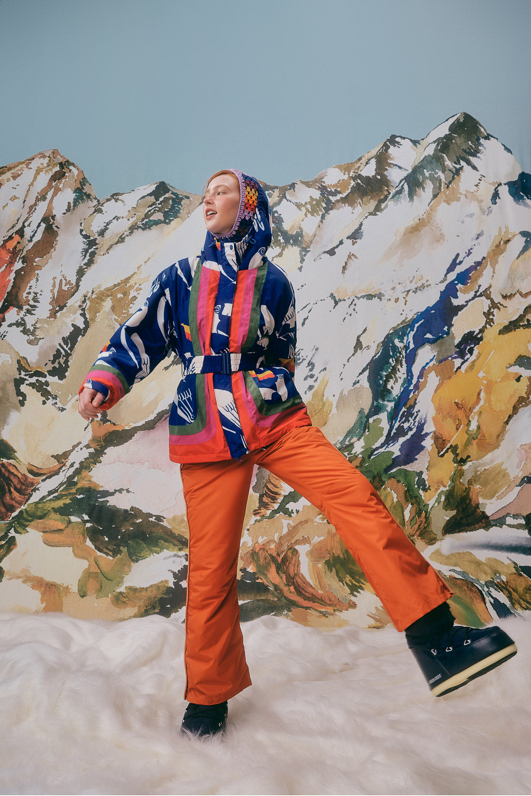 FARM Rio model wearing the Orange Ski Pants