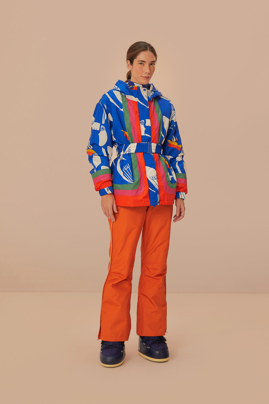 FARM Rio model wearing the Orange Ski Pants