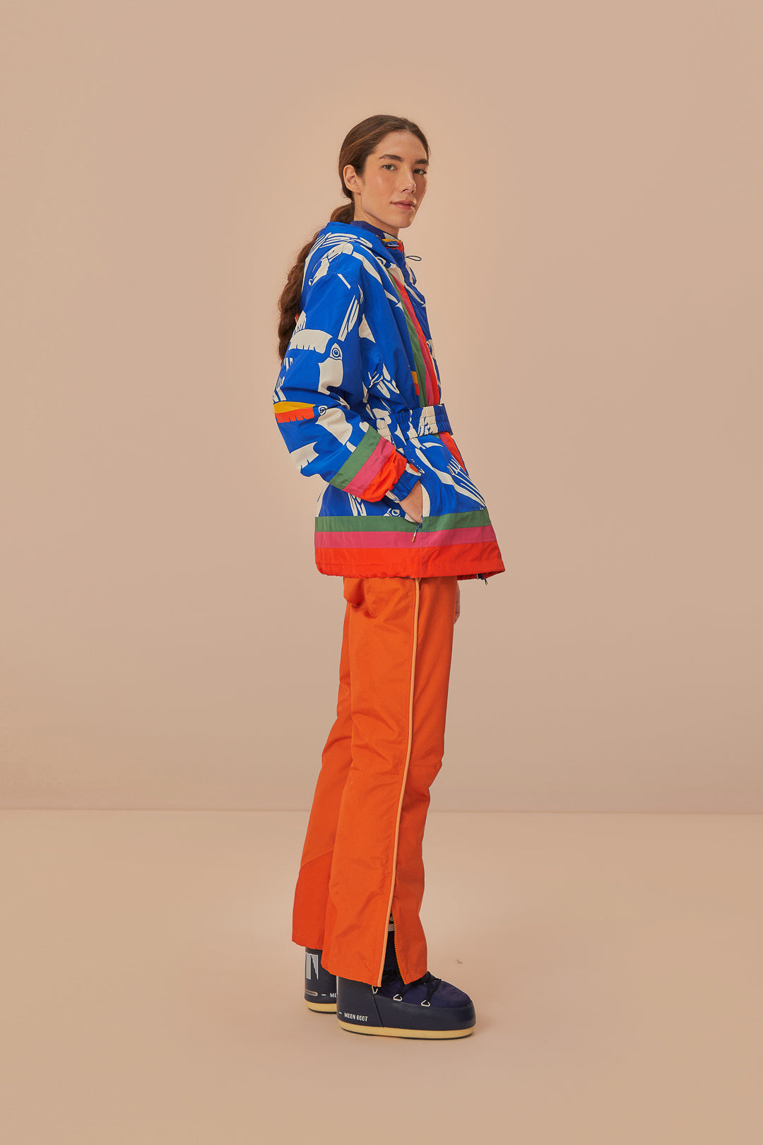 FARM Rio model wearing the Orange Ski Pants