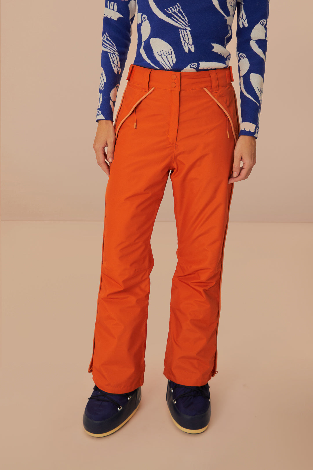 FARM Rio model wearing the Orange Ski Pants