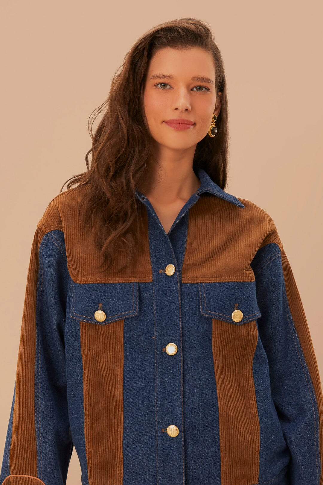 FARM Rio model wearing the Western Denim Jacket