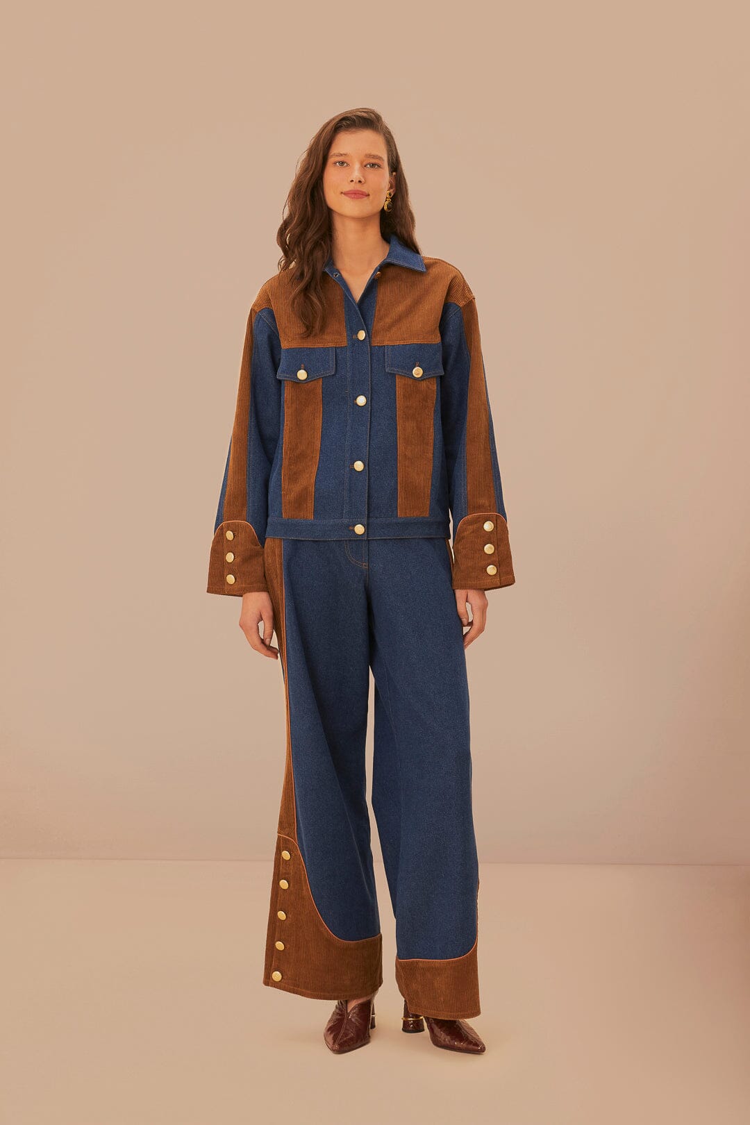 FARM Rio model wearing the Western Denim Jacket