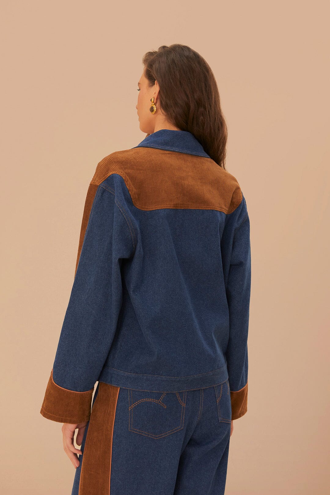 FARM Rio model wearing the Western Denim Jacket