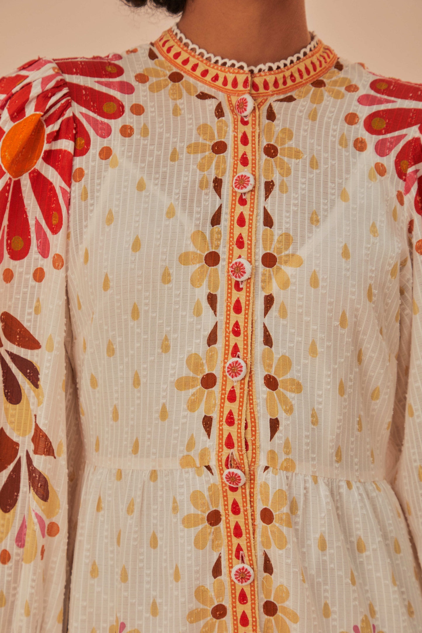 Ainika Flowers Off-White Maxi Dress