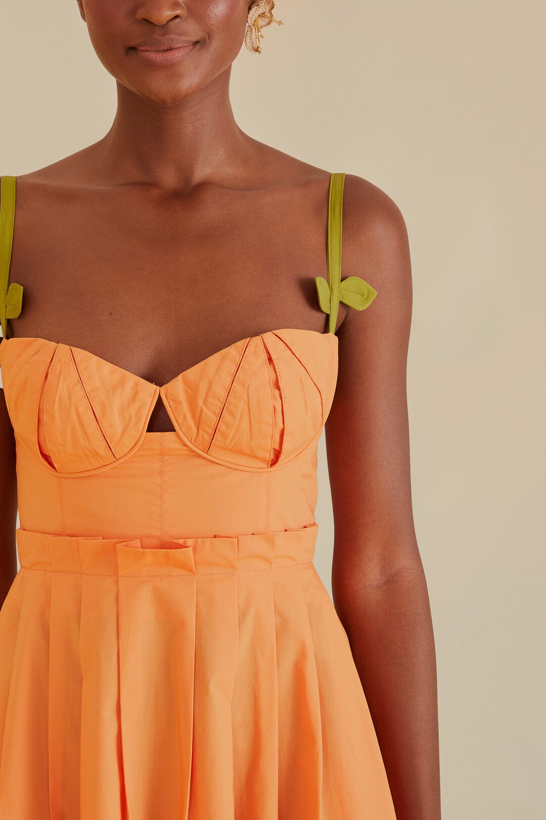 FARM Rio model wearing the Bicolor Sleeveless Midi Dress