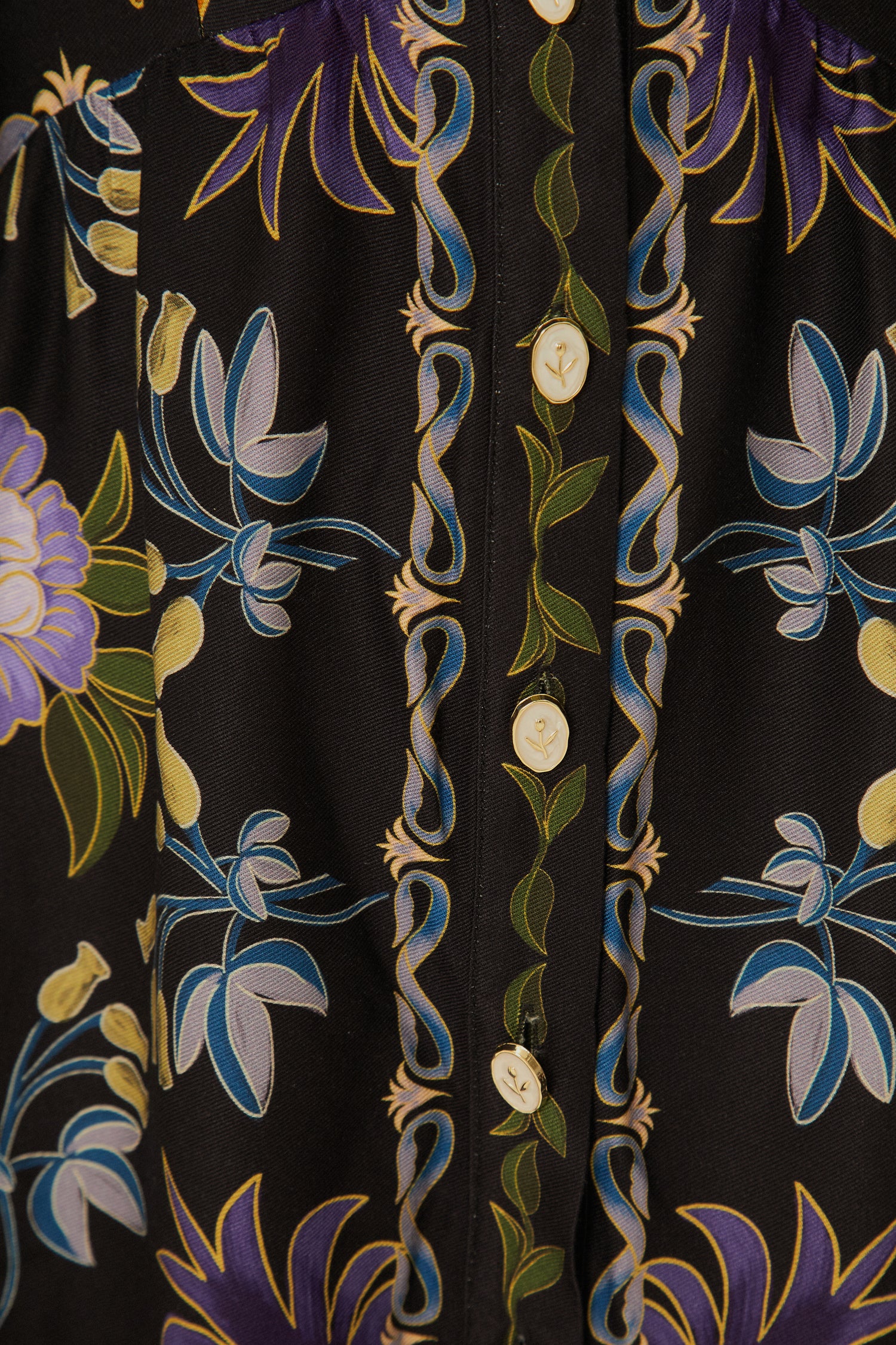 FARM Rio model wearing the Black Winter Garden Mini Dress Long Sleeves