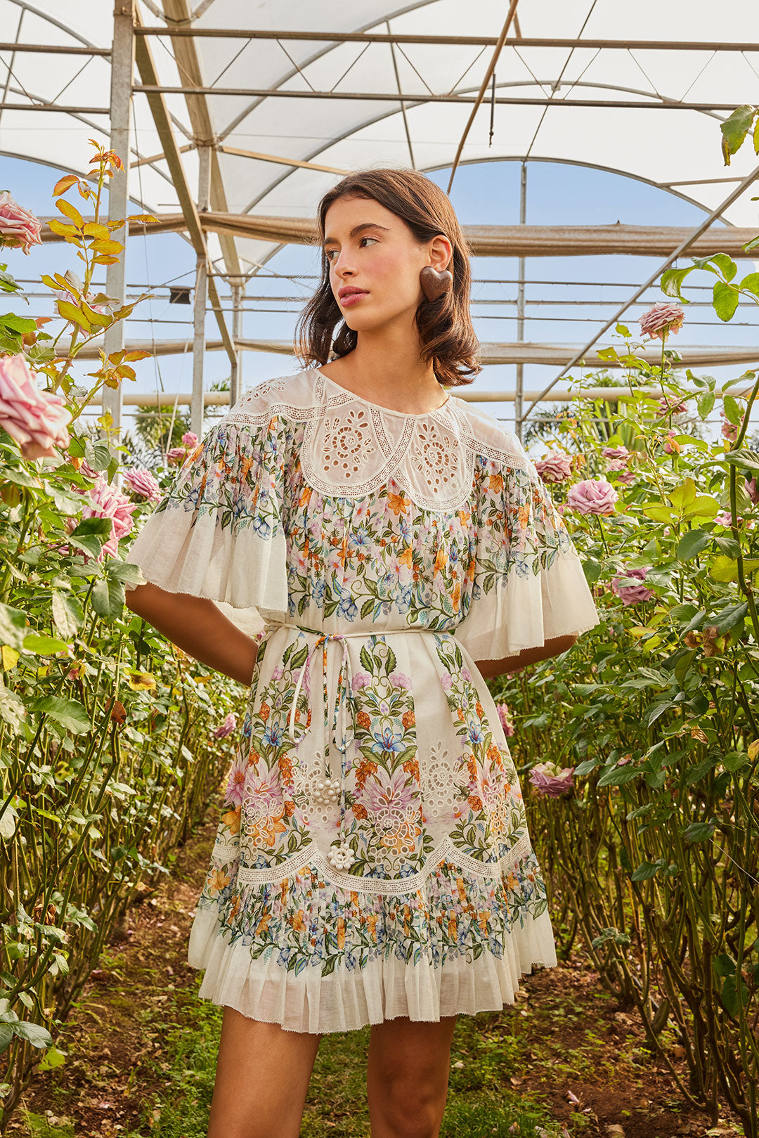 Sweet Bloom Bouquet Off-White Mini Dress