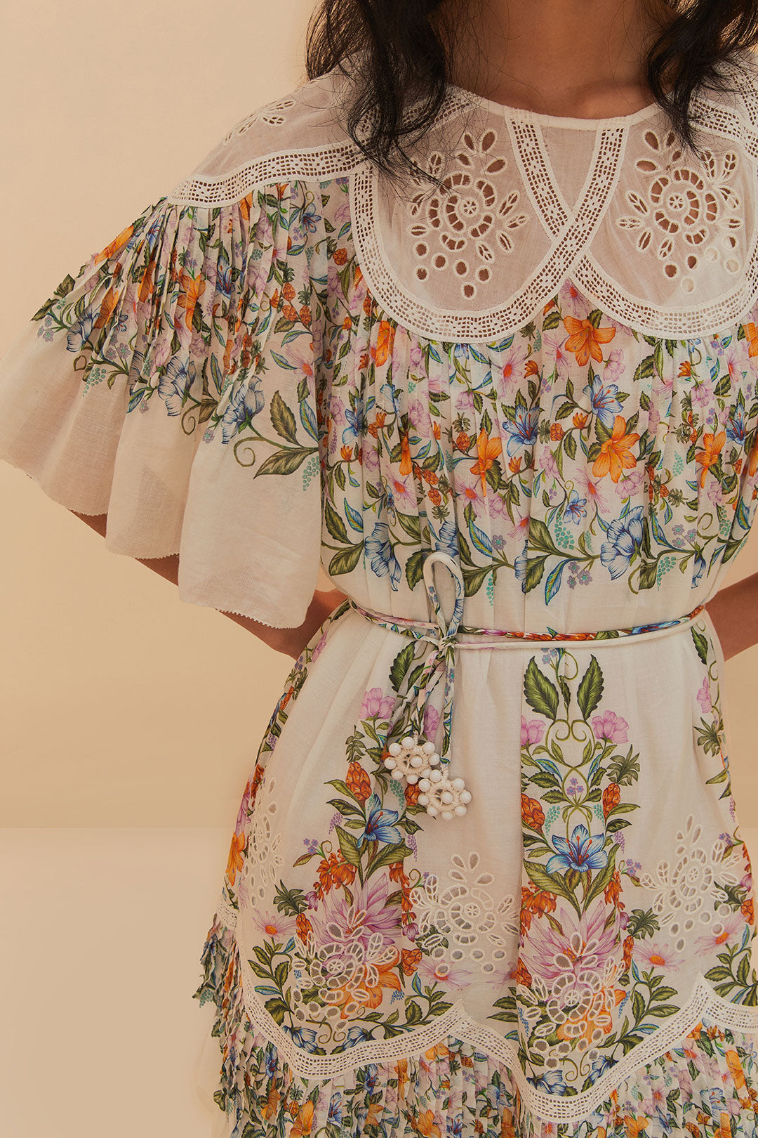 Sweet Bloom Bouquet Off-White Mini Dress