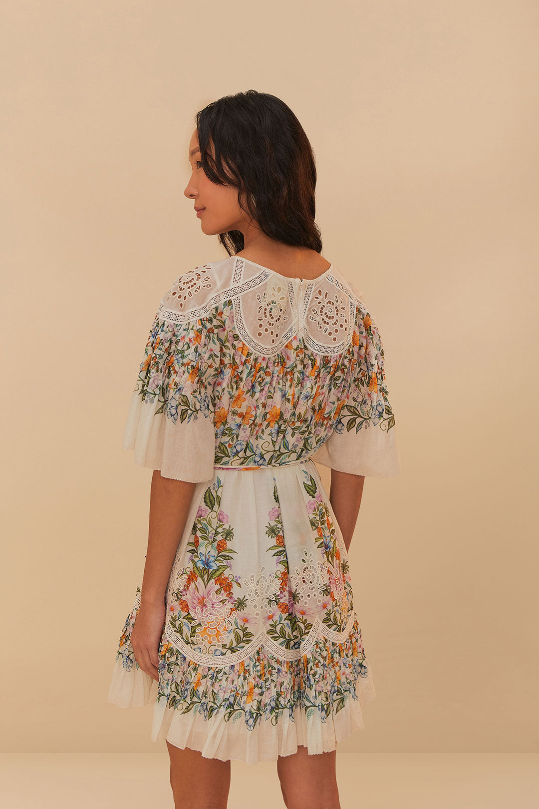 Sweet Bloom Bouquet Off-White Mini Dress